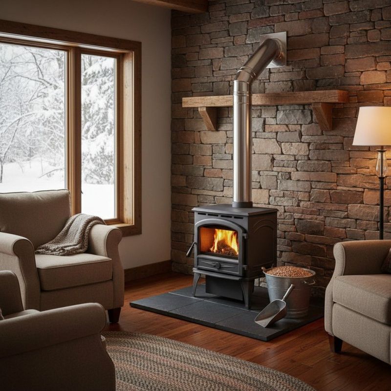 Stone Hearth Installation